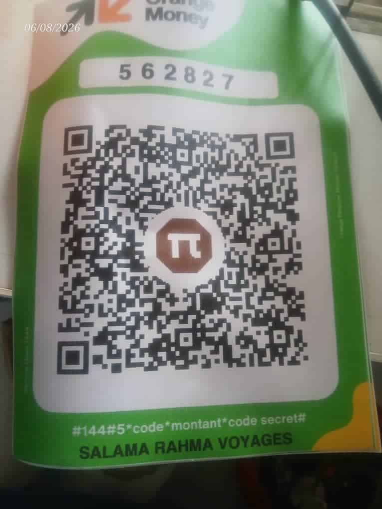 QR code Orange Money pour payer SR Voyages Canal Horizon